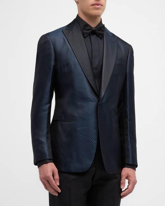 Mens Chevron Peak-Lapel Dinner Jacket Product Image