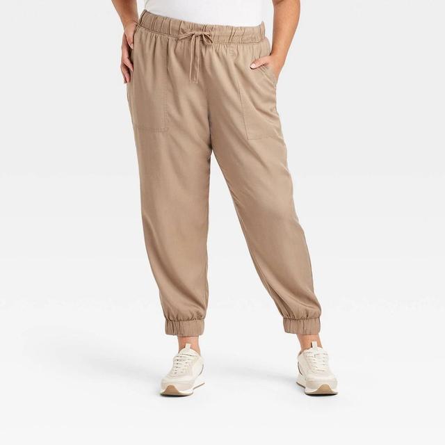 Womens High-Rise Joggers - Universal Thread Tan 2X Product Image