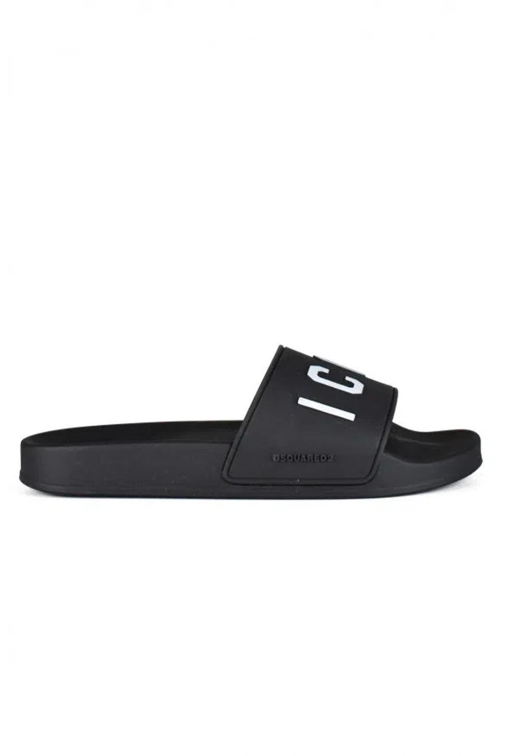 DSQUARED2 Sliders Icon  In Rubber In Black Product Image