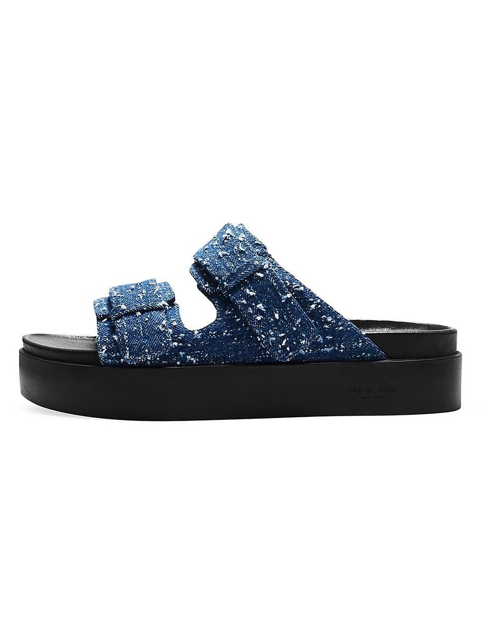 Womens Geo Denim Platform Sandals Product Image