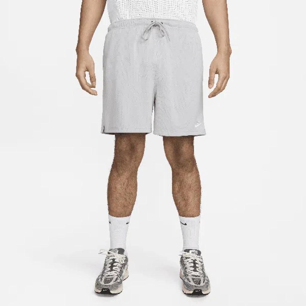 NIKE Club Flow Mesh Athletic Shorts In Light Smoke Grey/white Product Image