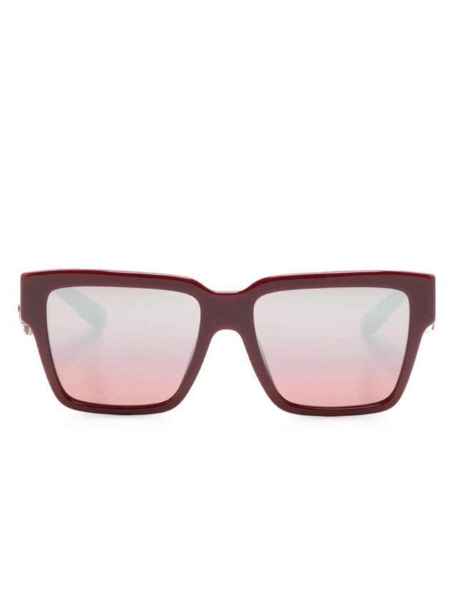 Logo-plaque Rectangle-frame Sunglasses In Rot Product Image