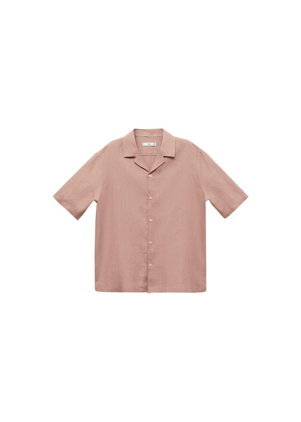 Mango Mens Linen Regular-Fit Shirt Product Image