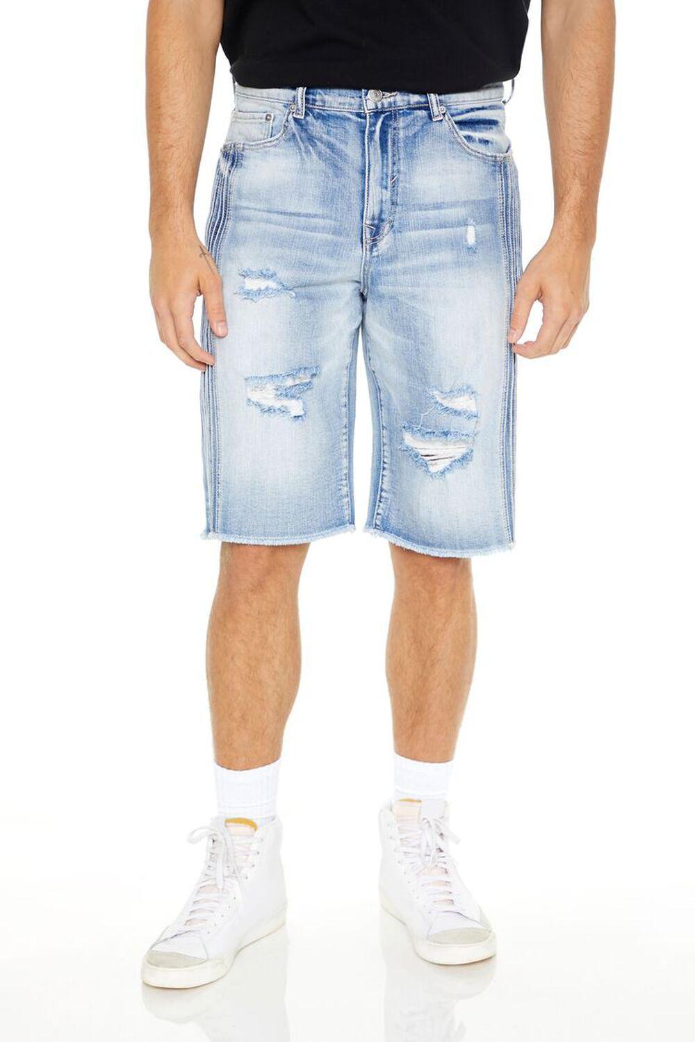 Distressed Stone Wash Denim Shorts | Forever 21 Product Image