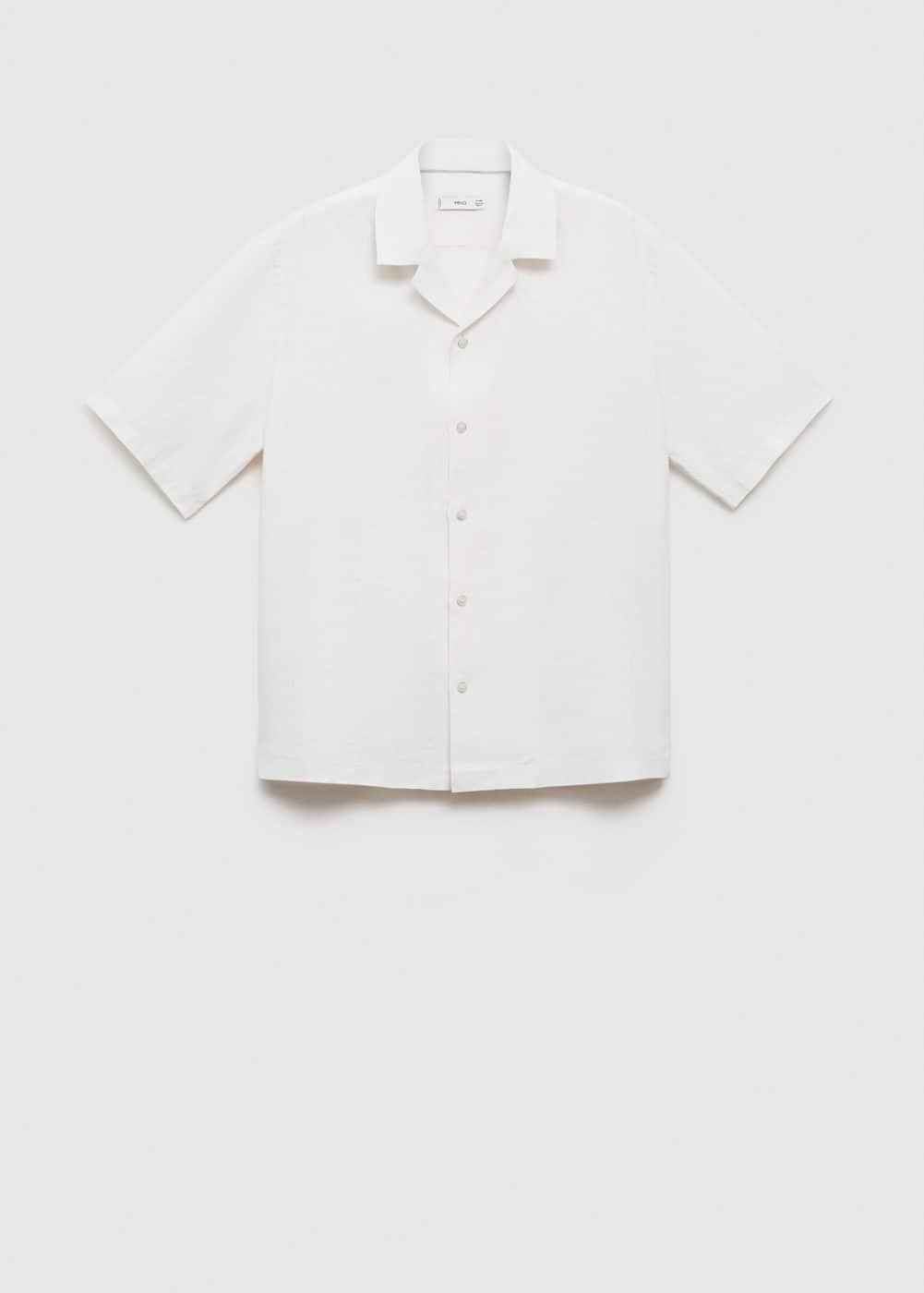 Mango Mens Linen Regular-Fit Shirt Product Image