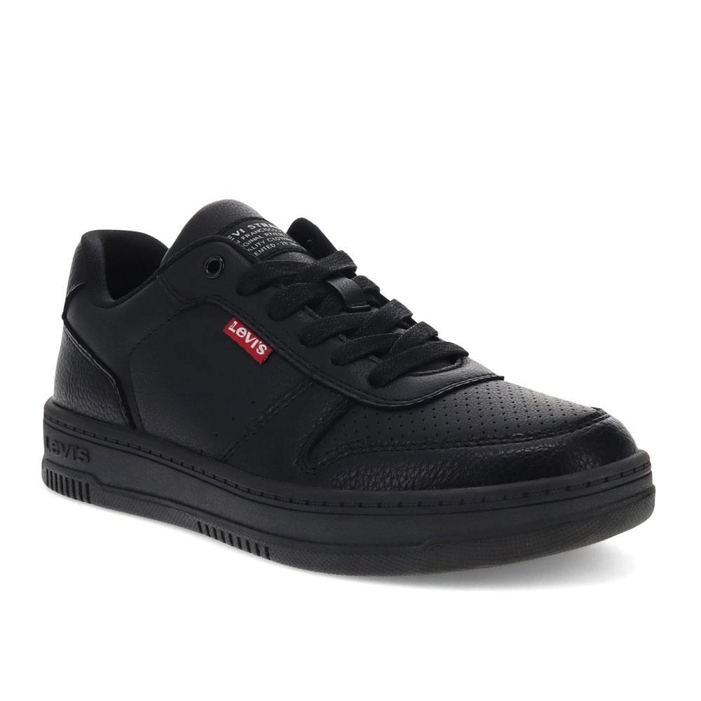 Levi's Womens Drive Lo Synthetic Leather Casual Lace Up Sneaker Shoe, Black Mono, Size 6.5 Product Image