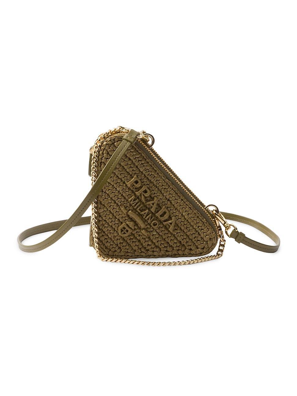 Womens Crochet and Leather Mini Pouch Product Image