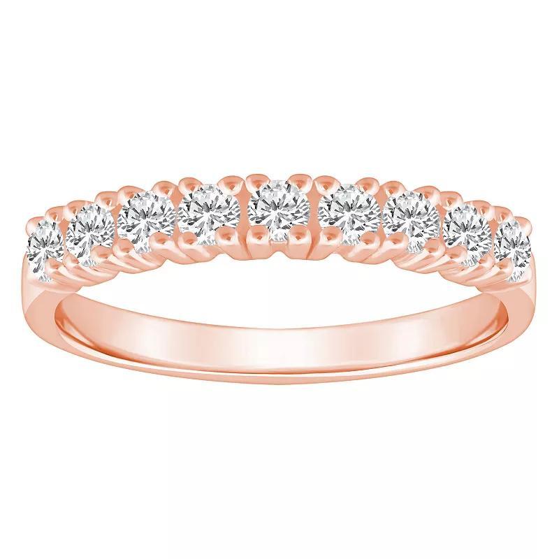 Alyson Layne 14k Gold 1/2 Carat T.W. Diamond 9-Stone Wedding Ring, Womens Pink Product Image