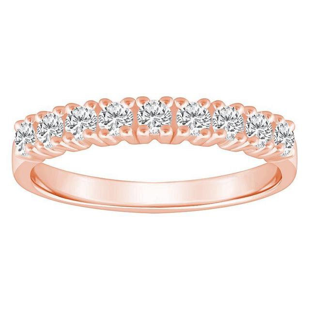 Alyson Layne 14k Gold 1/2 Carat T.W. Diamond 9-Stone Wedding Ring, Womens Pink Product Image