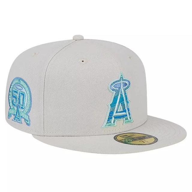 Mens New Era Khaki Los Angeles Angels Stone Mist 59FIFTY Fitted Hat Product Image