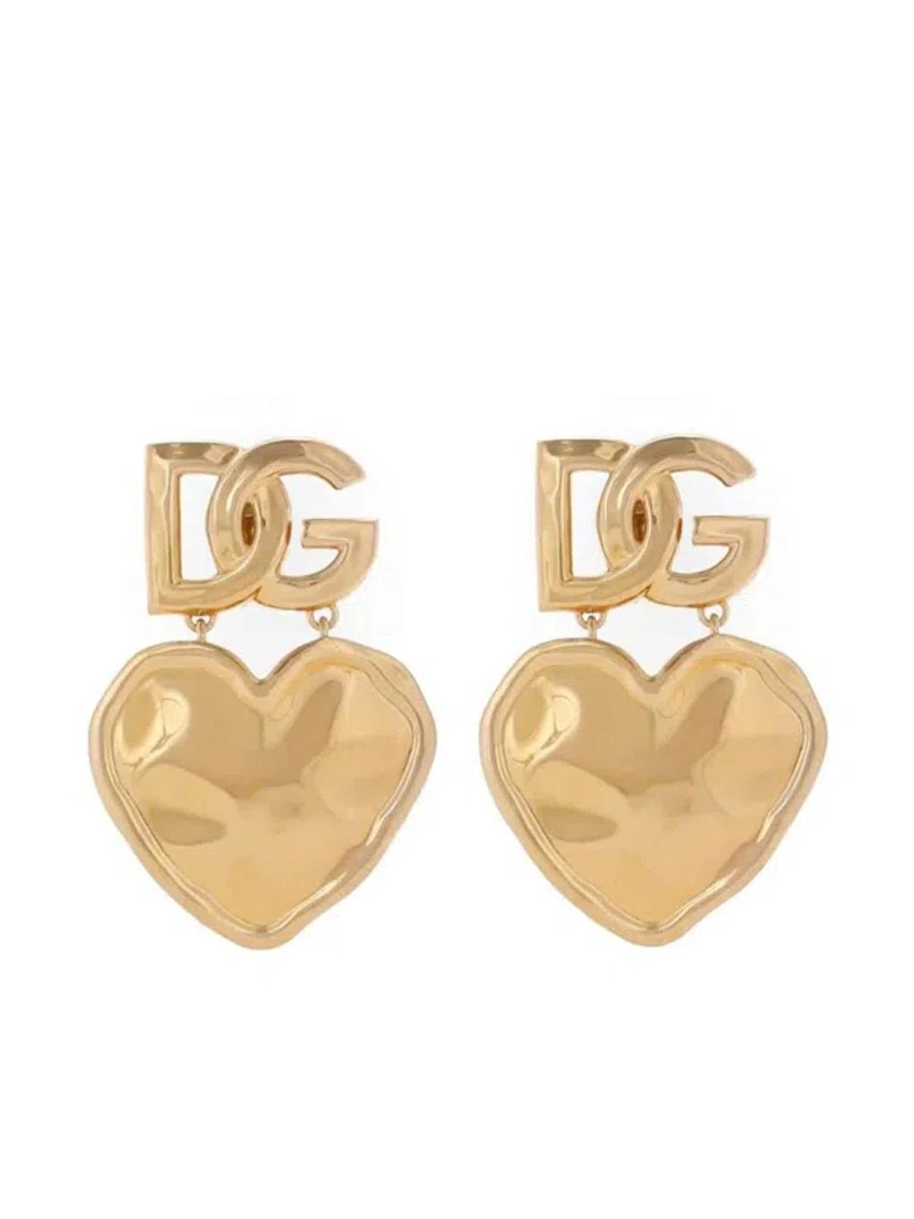 Heart-pendant Earrings In Gold Product Image