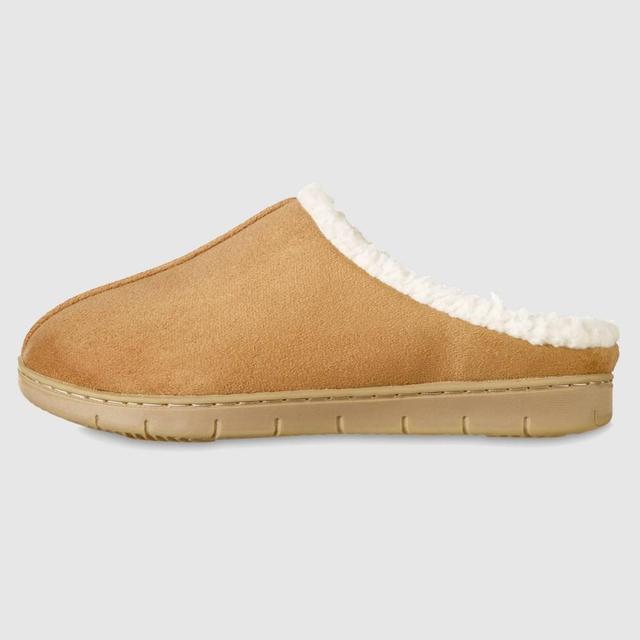 Isotoner Womens Rory Microsuede Hoodback Slippers - Tan M Product Image