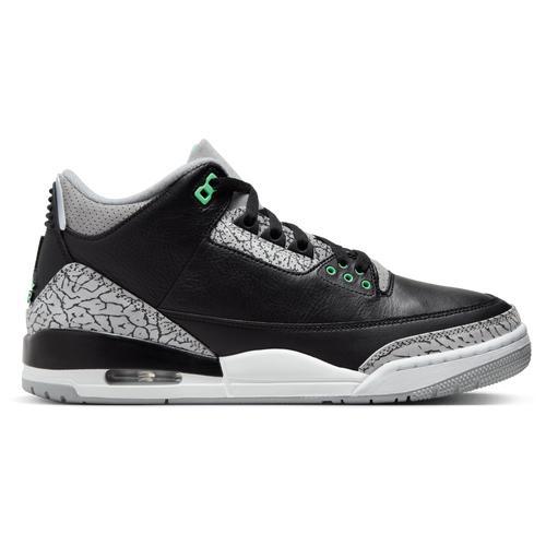 Jordan Mens Retro 3 - Shoes Black/Green Product Image