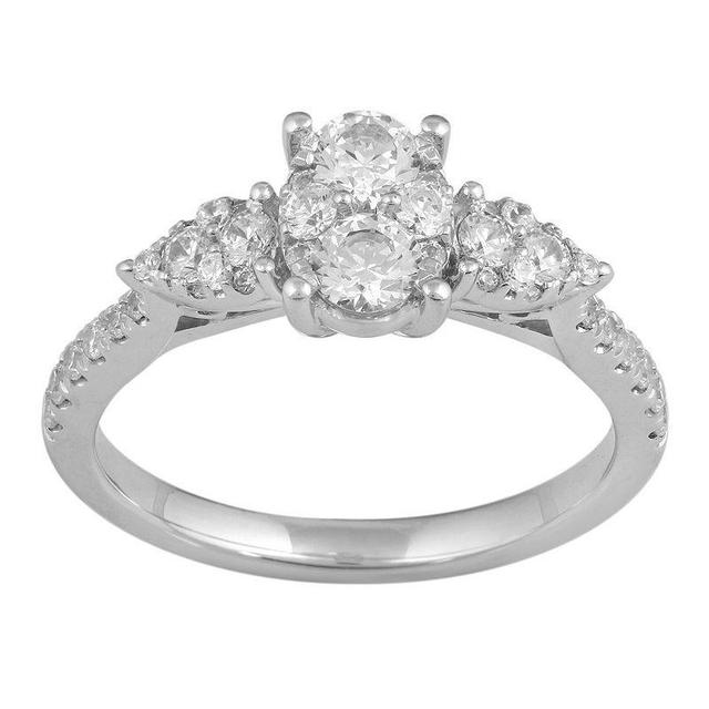 Sterling Silver 3/4 Carat T.W. Diamond Engagement Ring, Womens Product Image