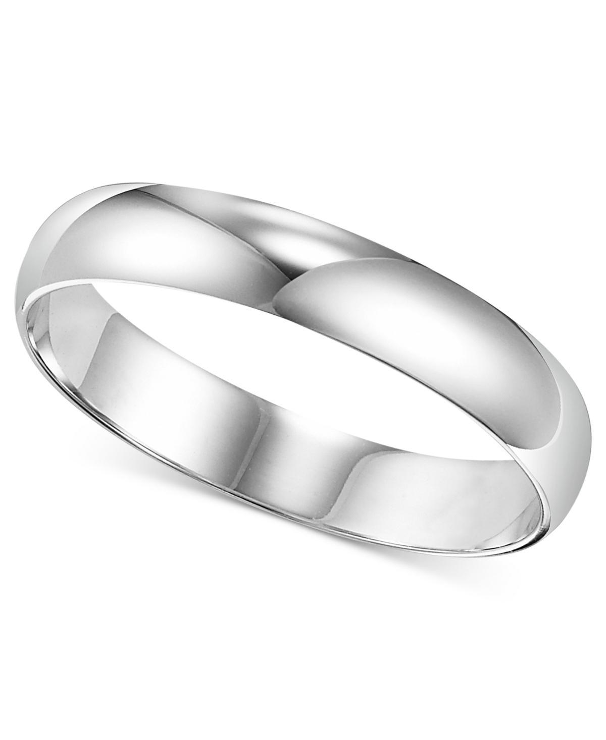 Mens Platinum Ring, 4mm Wedding Band Product Image