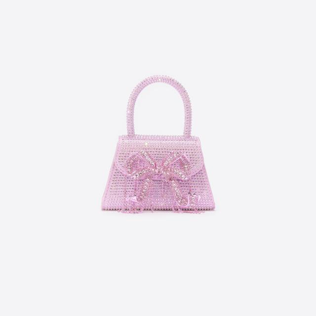 Pink Rhinestone Embellished Micro Bow Bag Product Image