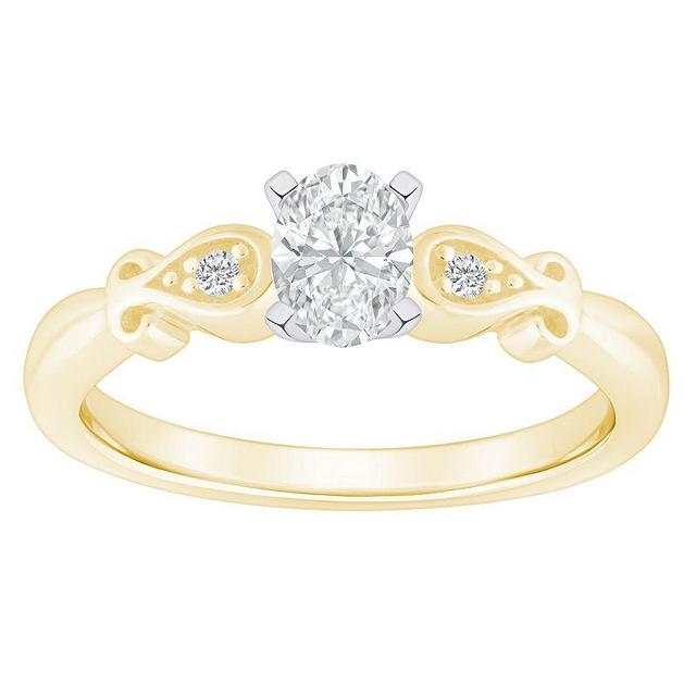 Alyson Layne 14k Gold 1/2 Carat T.W. Diamond Oval Cut Engagement Ring, Womens Two Tone Product Image