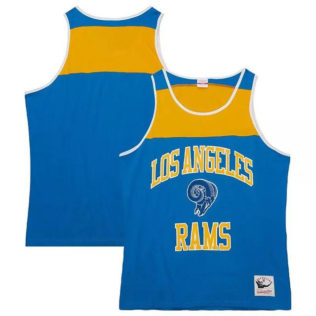 Mens Mitchell & Ness Royal/Gold Los Angeles Rams Gridiron Classics Heritage Colorblock Tank Top Product Image