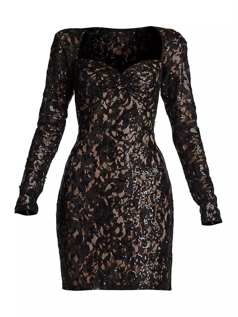 Sequin Lace Sweetheart Minidress product image