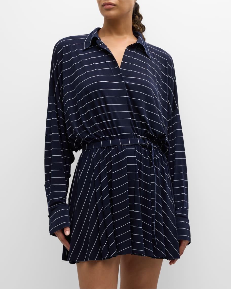 Super Oversized Boyfriend Flared Mini Shirtdress  Product Image