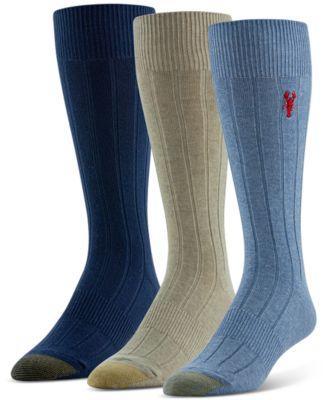 Gold Toe Mens Hampton Embroidered Socks - 3 pk. Product Image