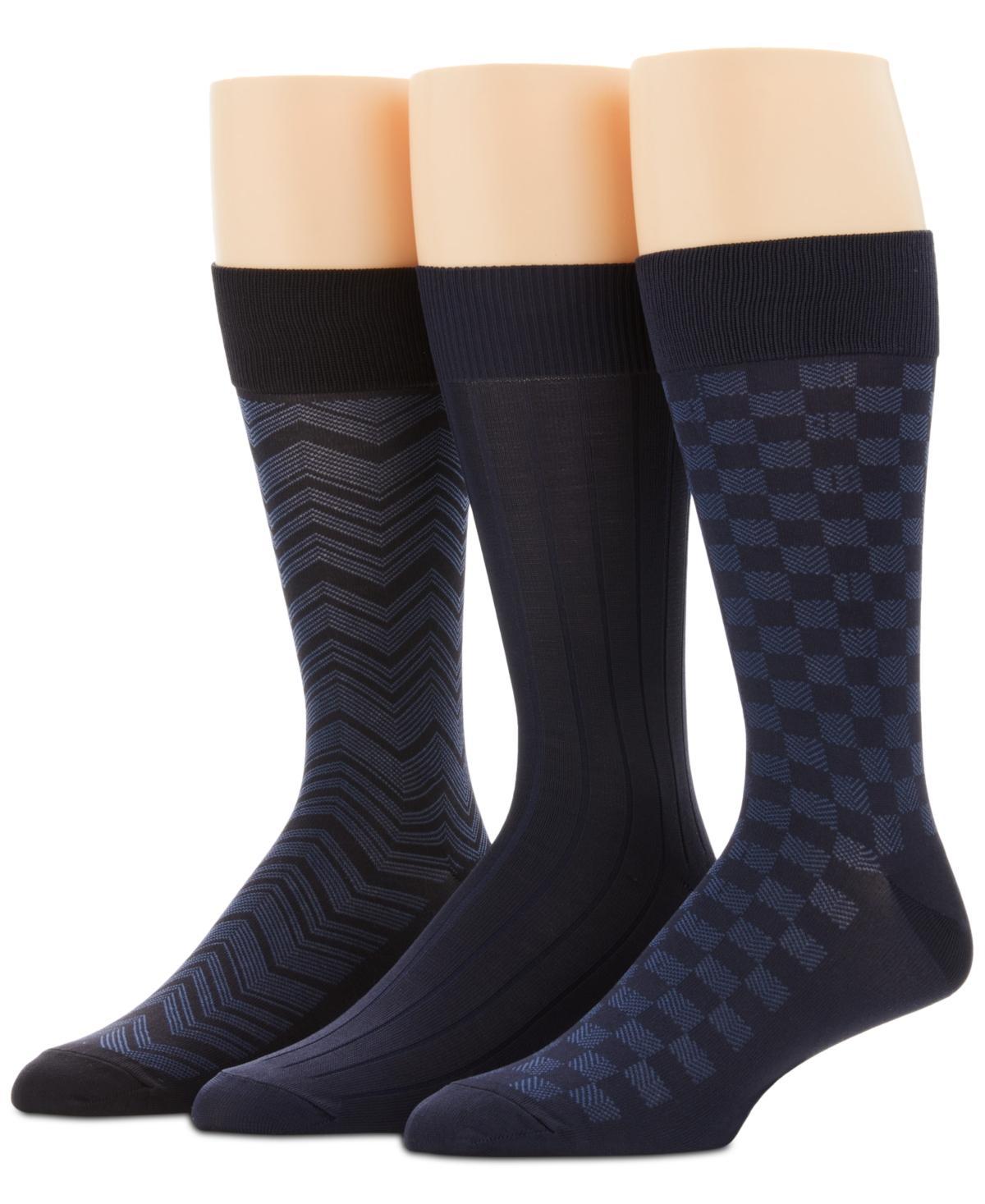 Perry Ellis Mens 3-Pk. Microfiber Patterned Socks Product Image