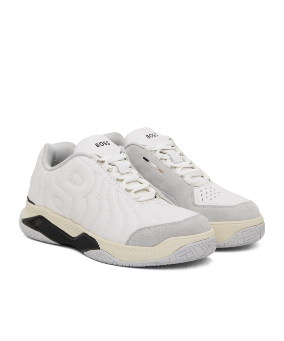 HUGO BOSS Courtstride Logo-embossed Sneakers In White Product Image