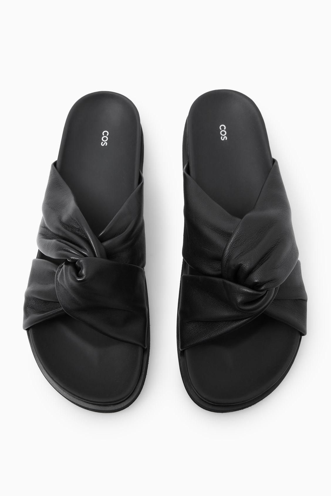 CROSSOVER LEATHER SLIDES Product Image