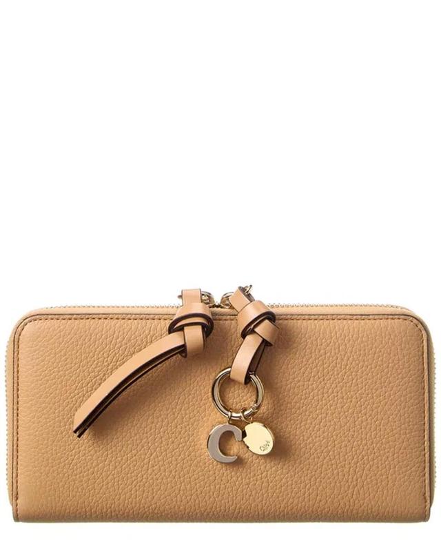 Chloe Alphabet Leather Continental Wallet In Brown Product Image