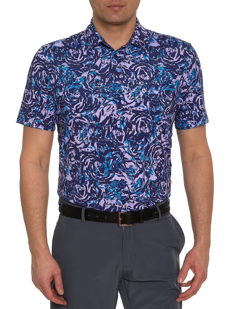 Robert Graham Abstract Rose Floral Performance Golf Polo Product Image