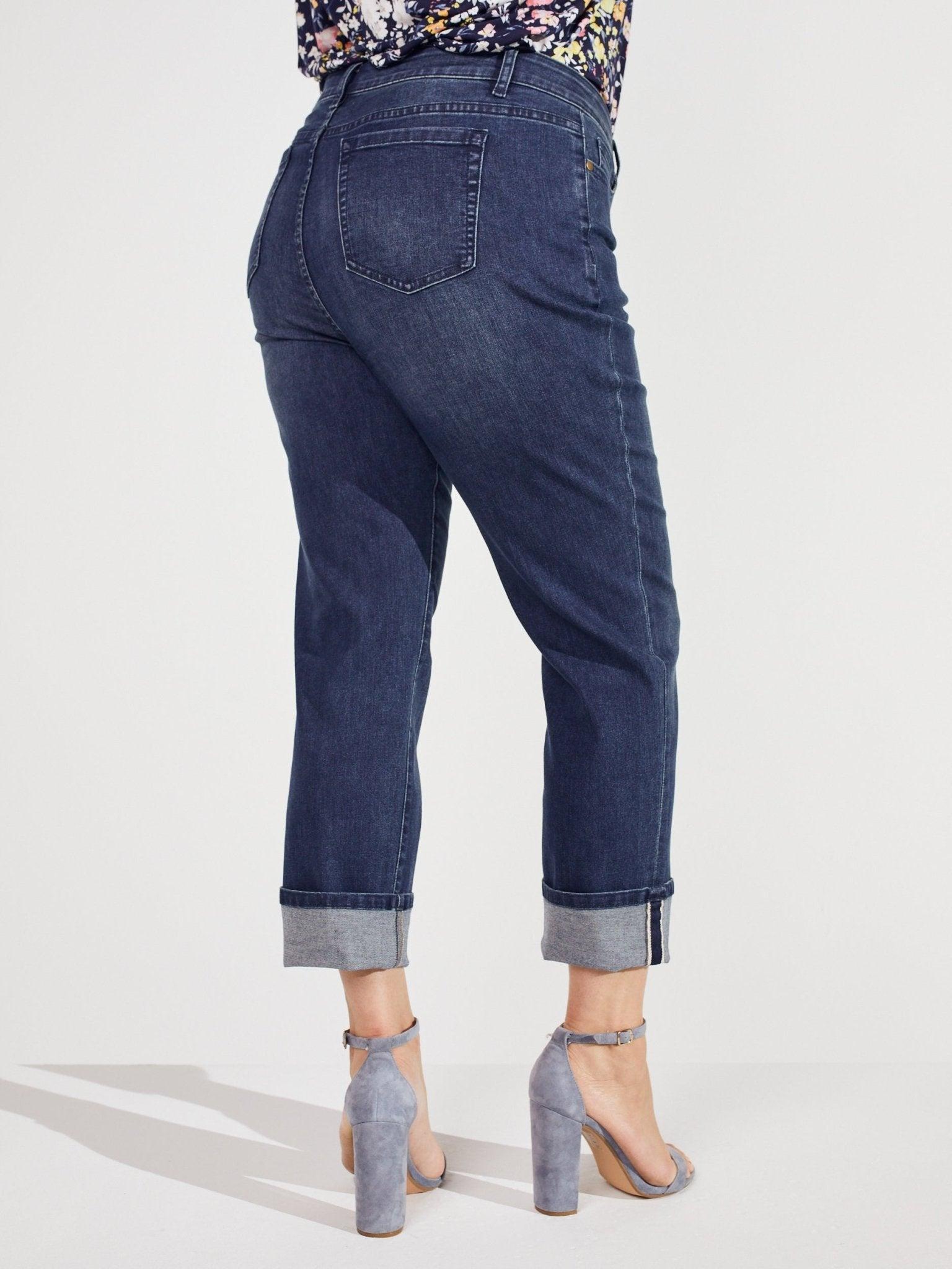 Signature Girlfriend 5 Pocket Denim Jean With Selvedge Cuff Jeans - Plus Female Product Image