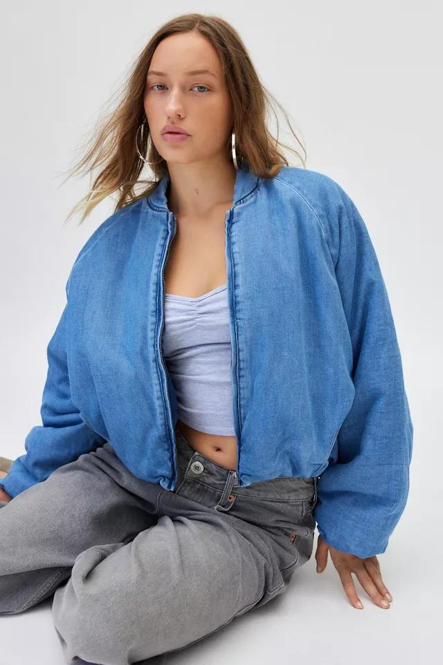 AFRM Billie Padded Denim Bomber Jacket Product Image