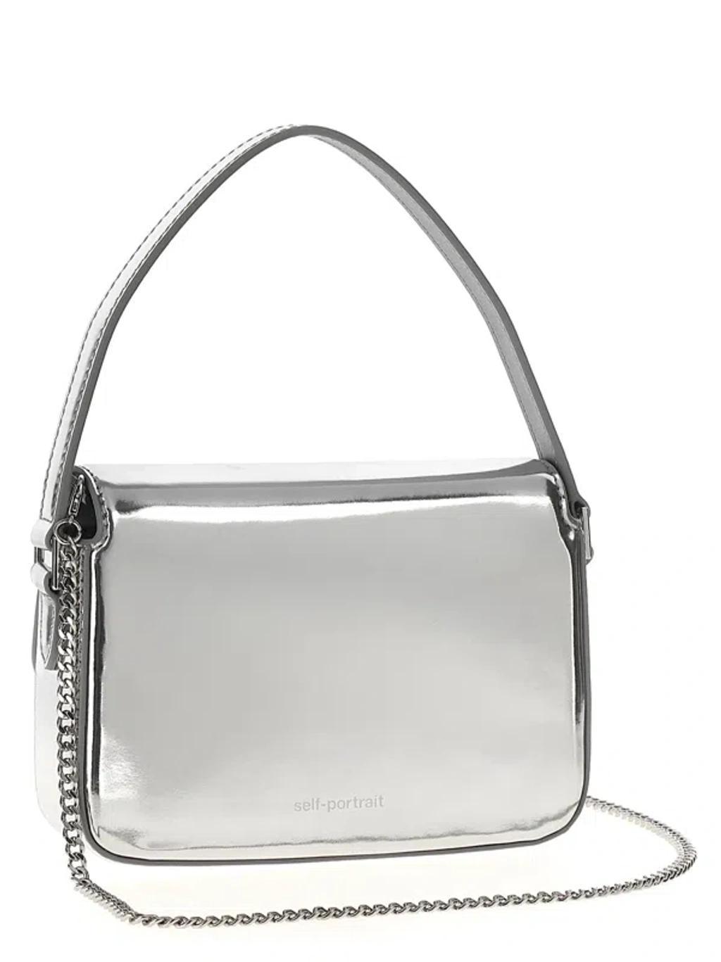 Self Portrait 'silver Leather Micro' Handbag Product Image