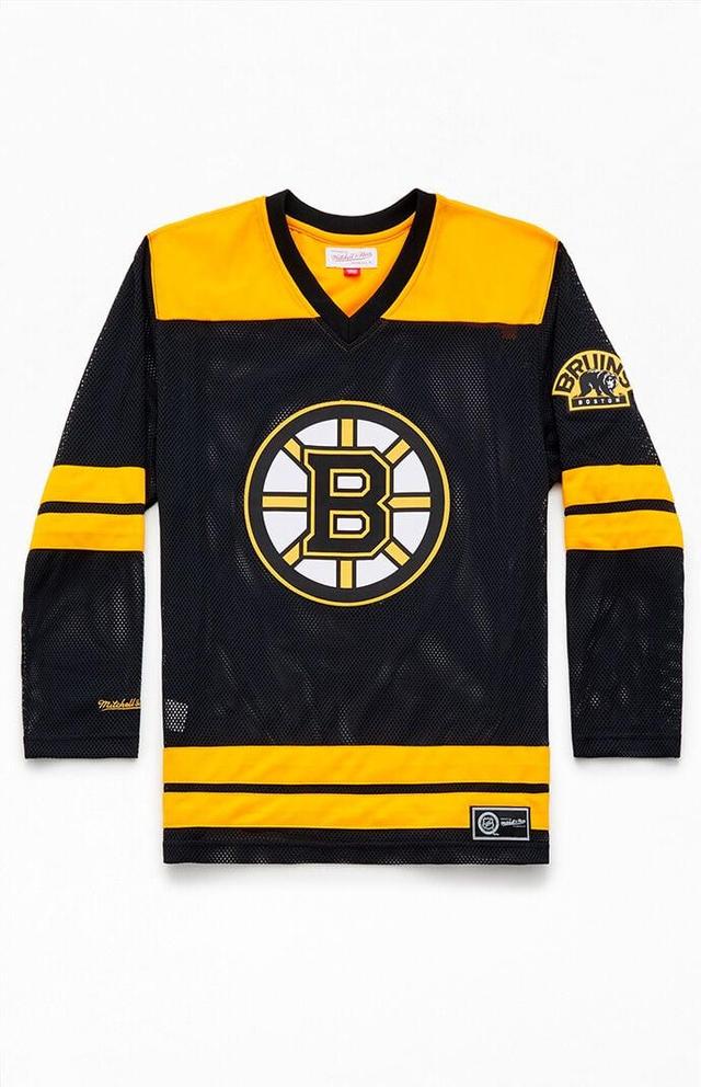 Mitchell & Ness Men's Boston Bruins Mesh V-Neck Jersey Product Image