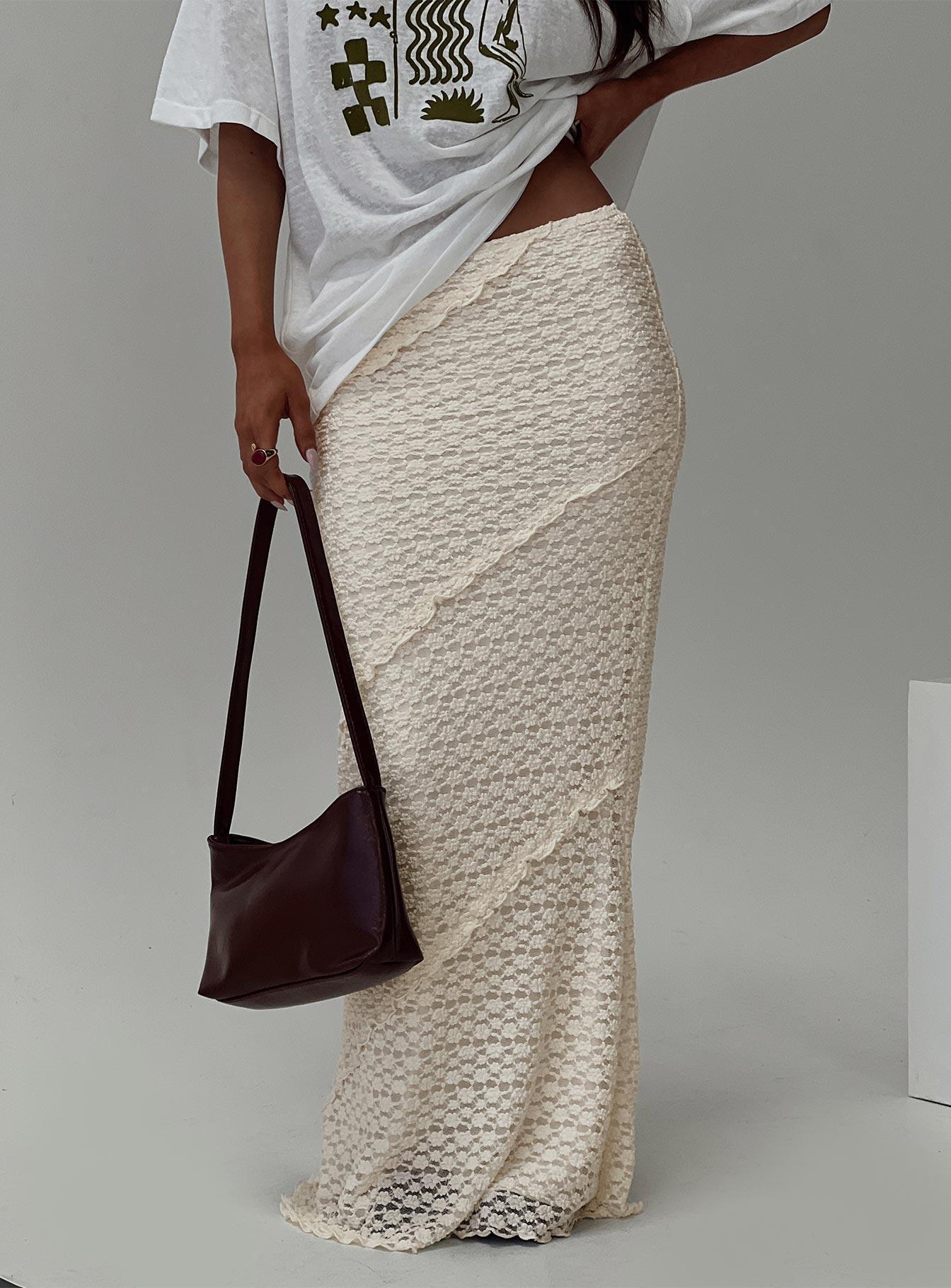 Incandescent Maxi Skirt Cream Product Image