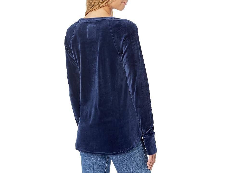 Lilly Pulitzer Blythe Velour Pullover (Low Tide Navy) Women's Clothing Product Image