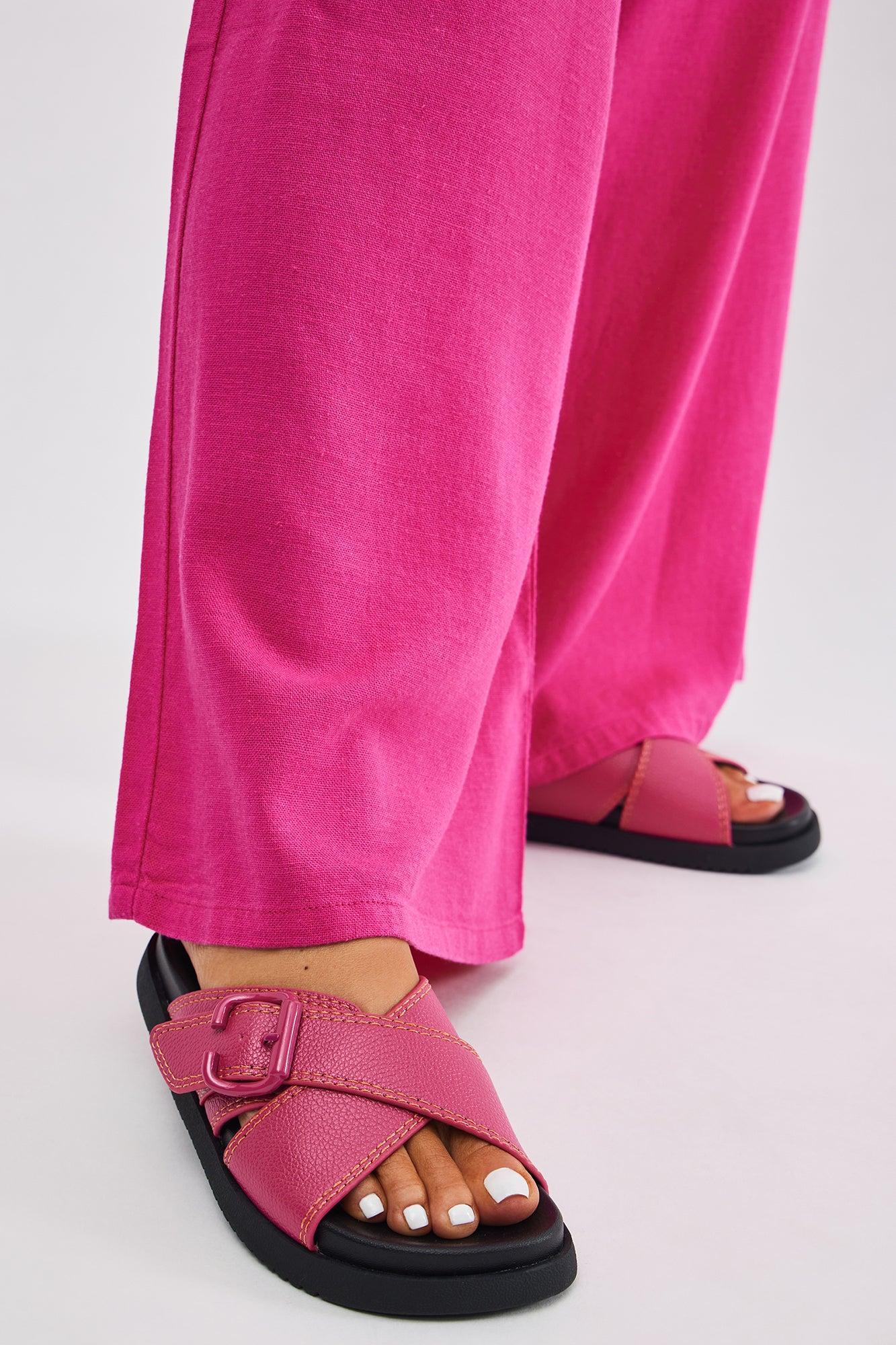 Your Only Pick Casual Slides - Fuchsia Product Image