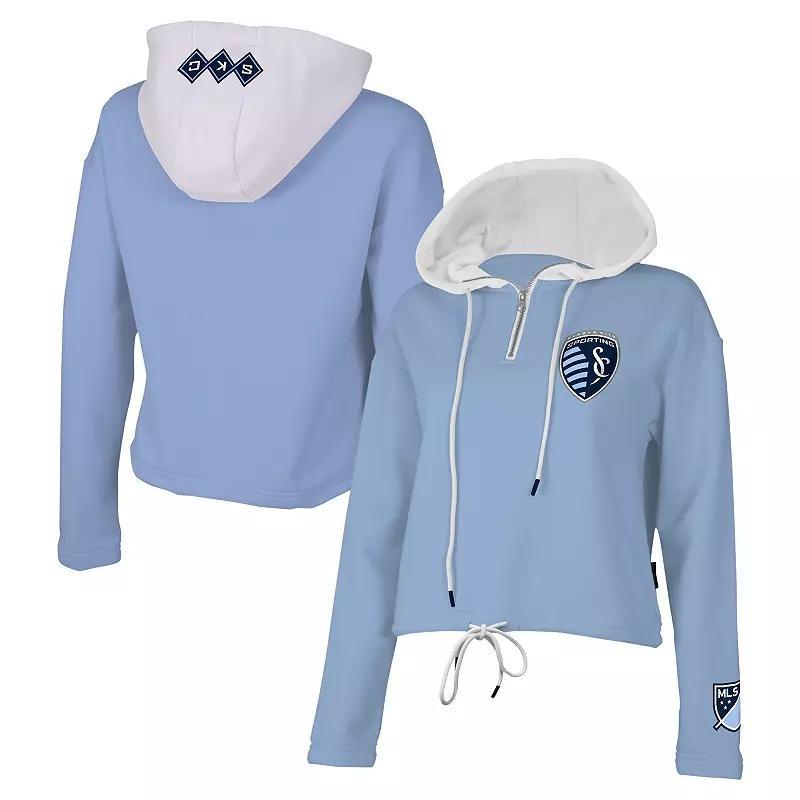 Womens Stadium Essentials Blue Sporting Kansas City Game Plan Quarter-Zip Hoodie Product Image