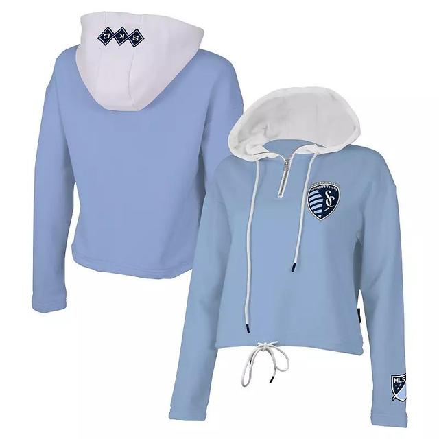 Womens Stadium Essentials Blue Sporting Kansas City Game Plan Quarter-Zip Hoodie Product Image