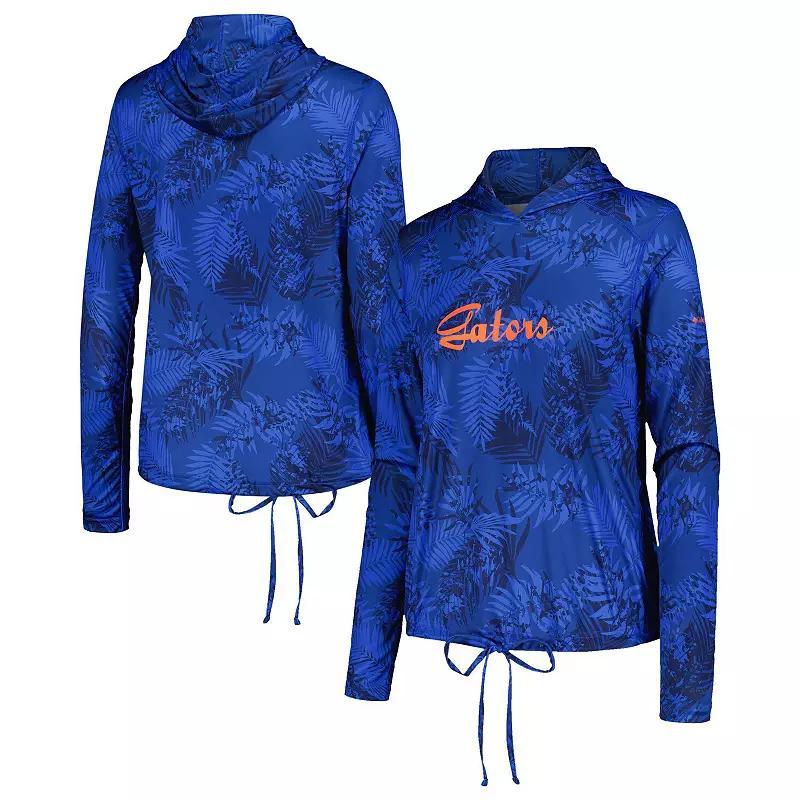 Womens Columbia Royal Florida Gators Summerdry Printed Long Sleeve Hoodie T-Shirt Product Image