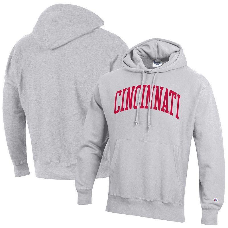 Mens Champion Heathered Gray Cincinnati Bearcats Team Arch Reverse Weave Pullover Hoodie Product Image