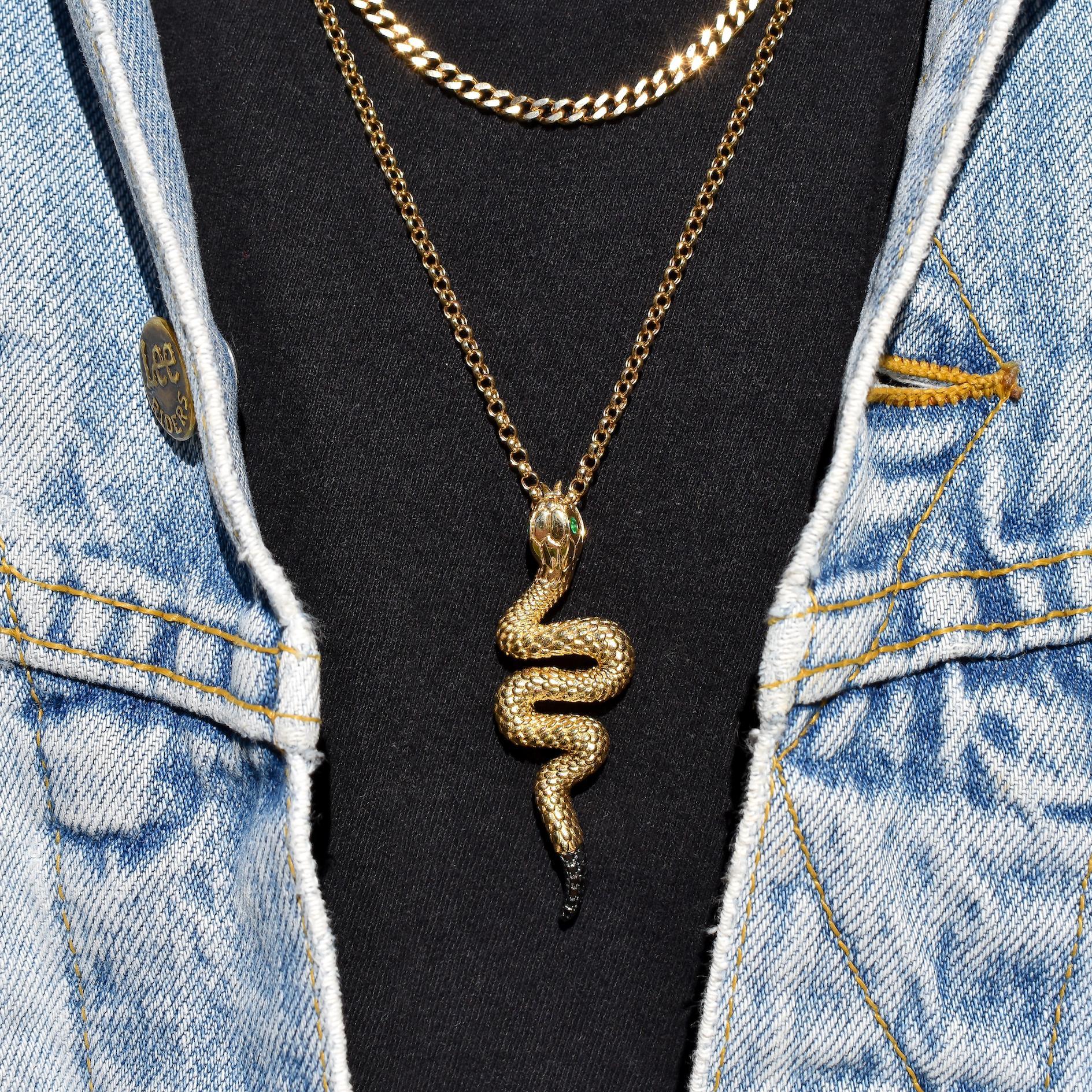 SOLID GOLD SNAKE PENDANT Product Image