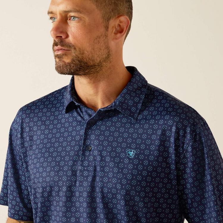 Ariat® Men's Blue Depths Print 360 AirFlow Polo Product Image