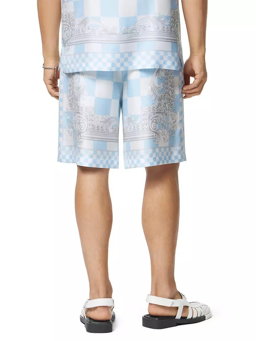 Medusa & Checked Silk Shorts Product Image