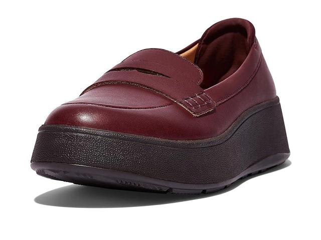 FitFlop F-Mode Leather Flatform Penny Loafers (Plummy) Women's Flat Shoes Product Image