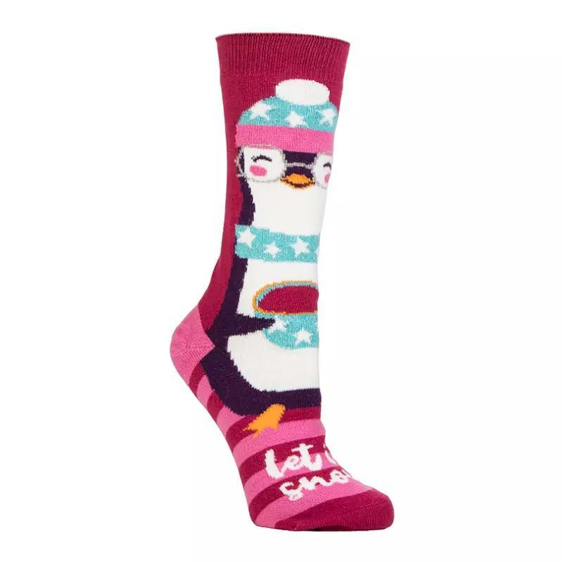 Womens Heat Holders Ultra Lite 3x Warmer Christmas Penguin Crew Socks Product Image