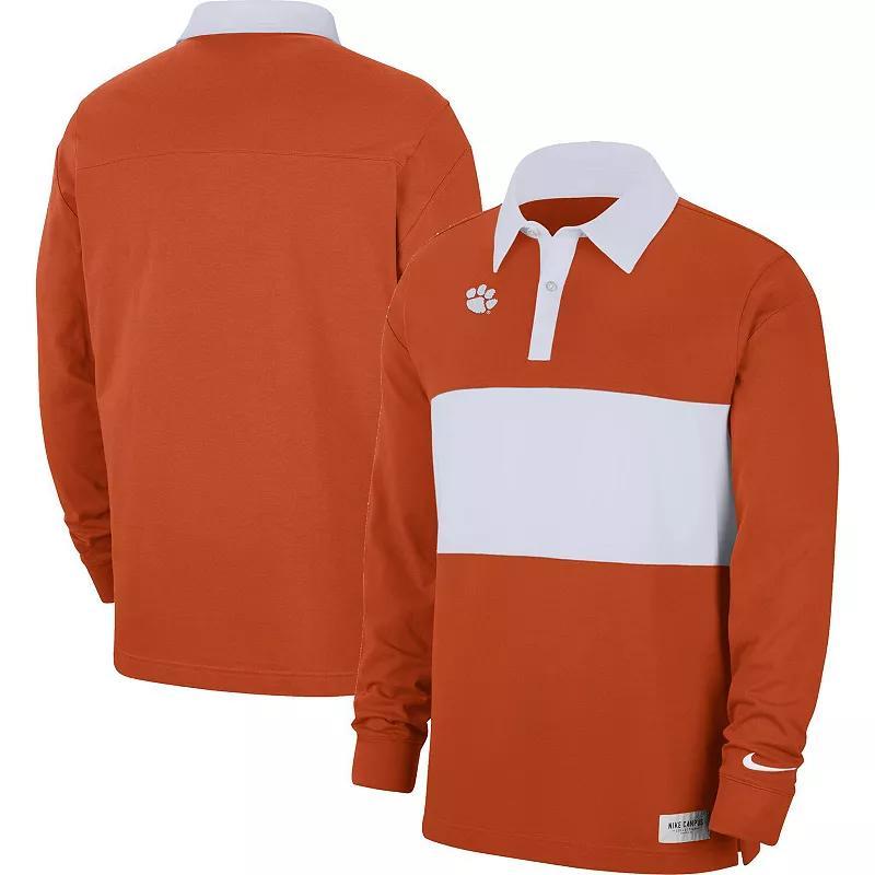 Mens Nike Clemson Tigers Striped Long Sleeve Polo Product Image