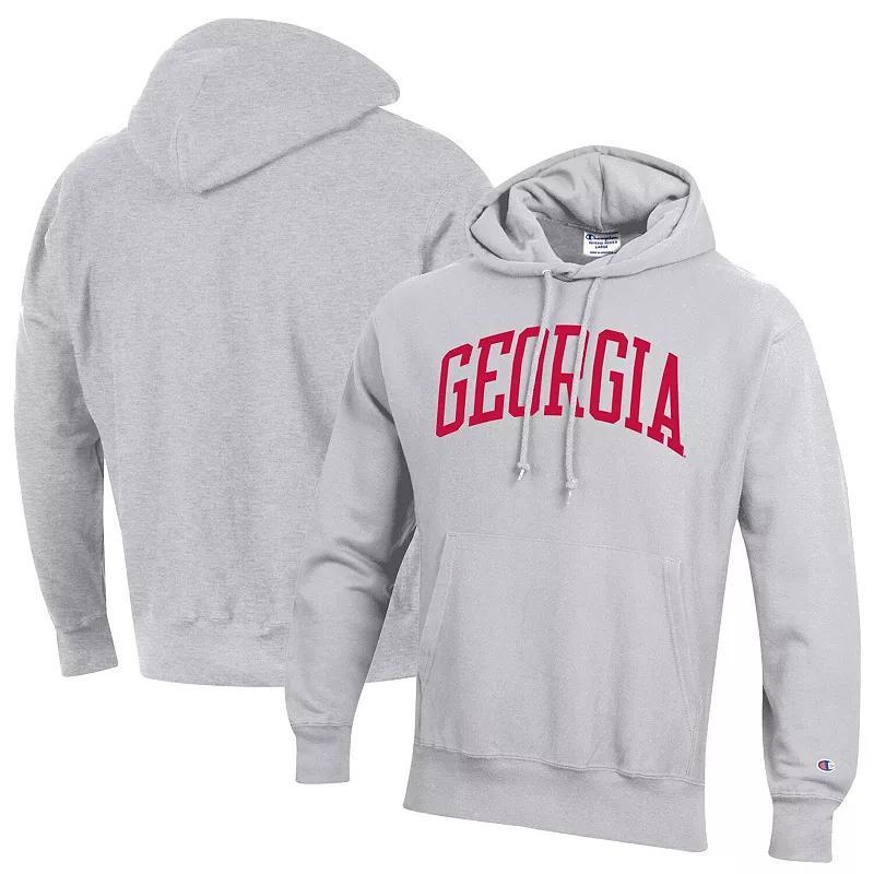 Mens Champion Heathered Gray Georgia Bulldogs Team Arch Reverse Weave Pullover Hoodie Product Image