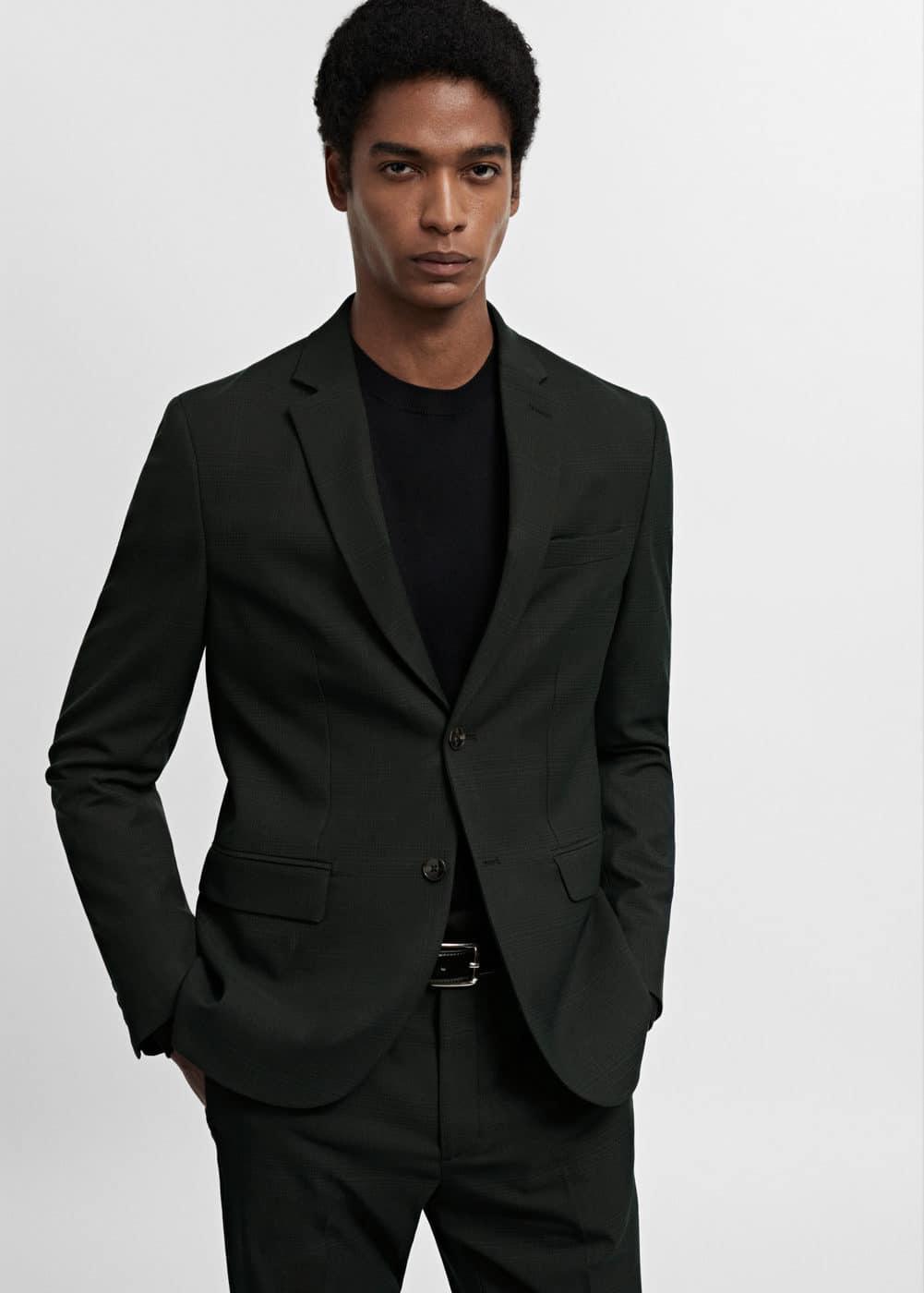 MANGO MAN - Super slim-fit suit blazer in stretch fabric greenMen Product Image