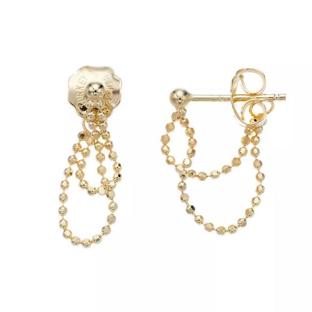 Saks Fifth Avenue Womens 14K Yellow Gold Beaded Double-Chain Drop Earrings Product Image